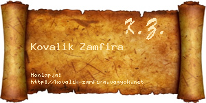 Kovalik Zamfira névjegykártya